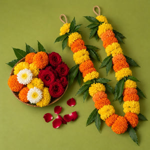 Auspicious Garland & Mango Leaf Combo