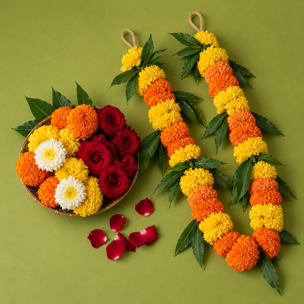 Auspicious Garland & Mango Leaf Combo